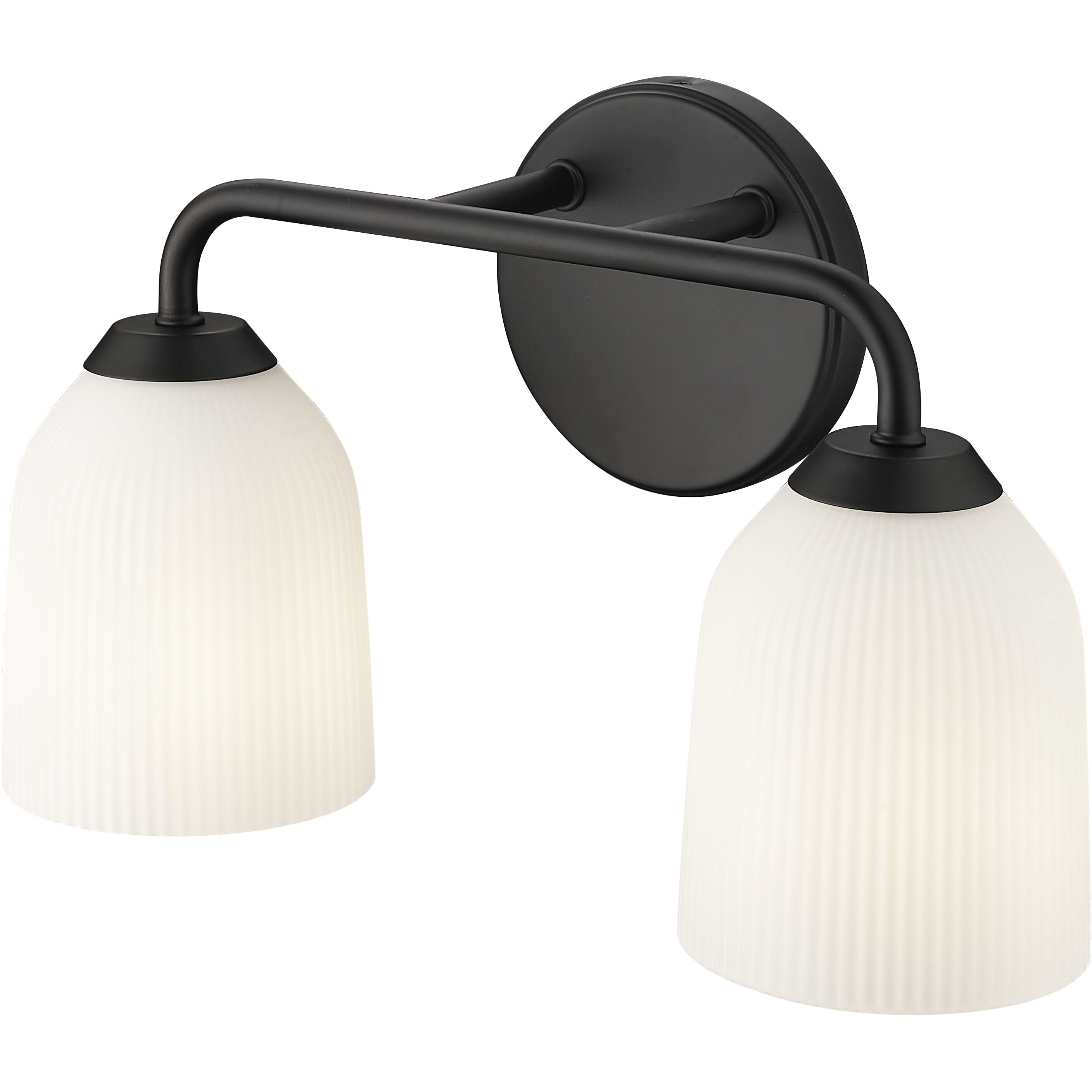 Norah 2 Light 15 inch Matte Black Bathroom Vanity Light Wall Light